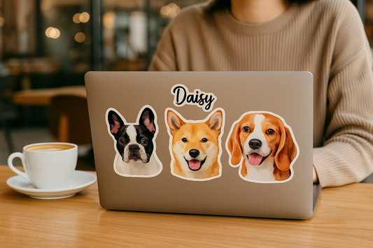 Custom Pet Portrait Bubble-free stickers