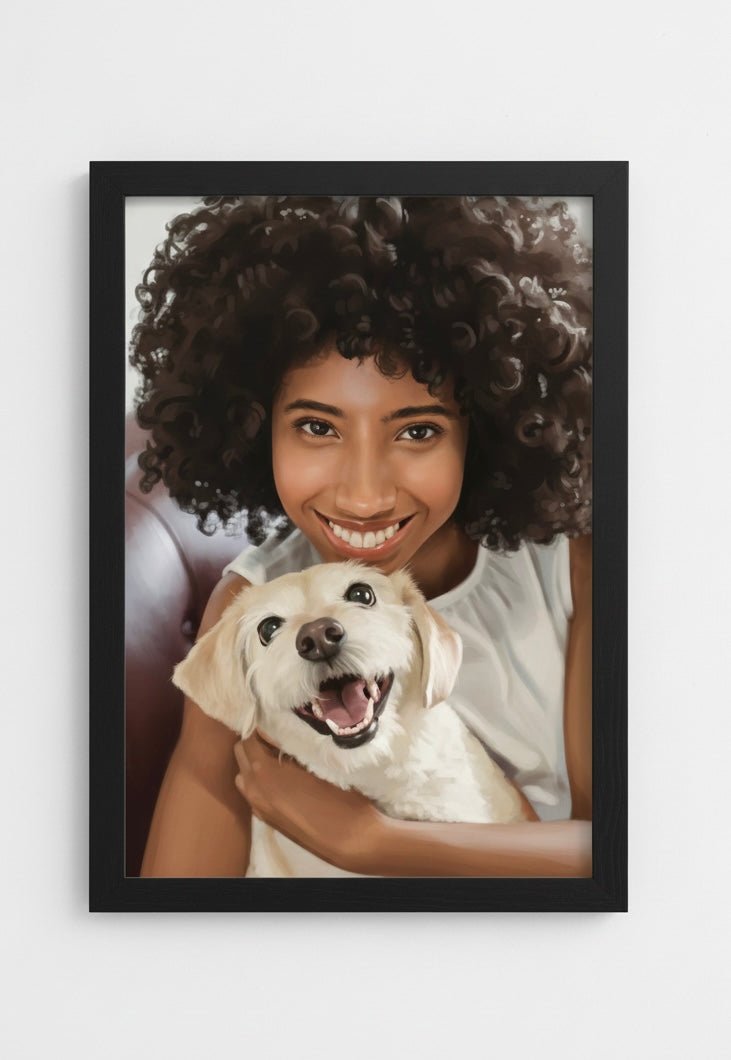 The Duo: Pet & Human Illustration.