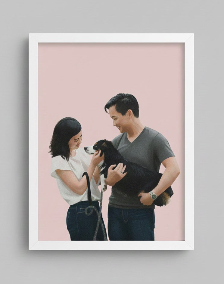 The Duo: Pet & Human Illustration.