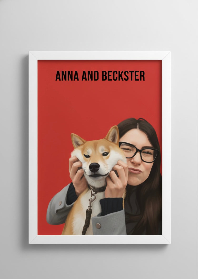 The Duo: Pet & Human Illustration.